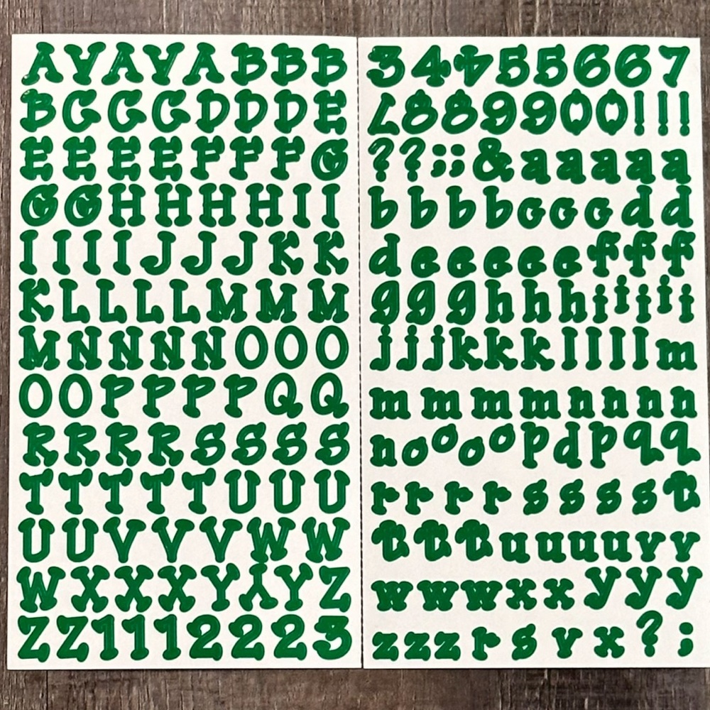 💞 New Green Alphabet Letter Scrapbook Craft Stickers